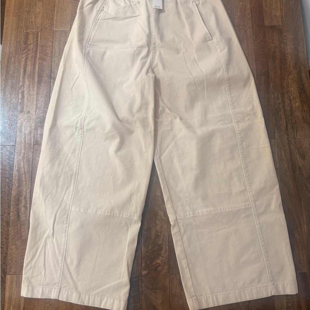 Pilcro Elastic Waist Cotton Barrel Leg Pants Small